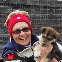 A musher puppy and me in Carcross, CA Yukon - BarbaraBelton003